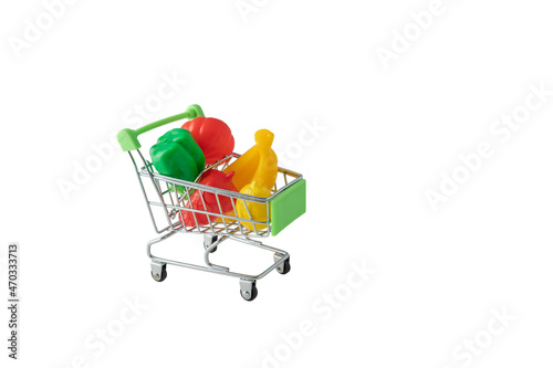 groceries trolley isolated on white background © yta