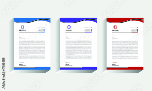 Business style letter head templates for your project design, Vector illustration.