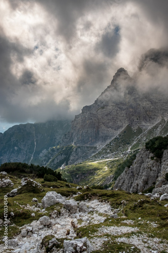 September misty day in the italian alps