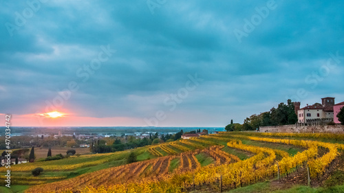 Autumn sunset in the vineyards of Collio Friulano © zakaz86