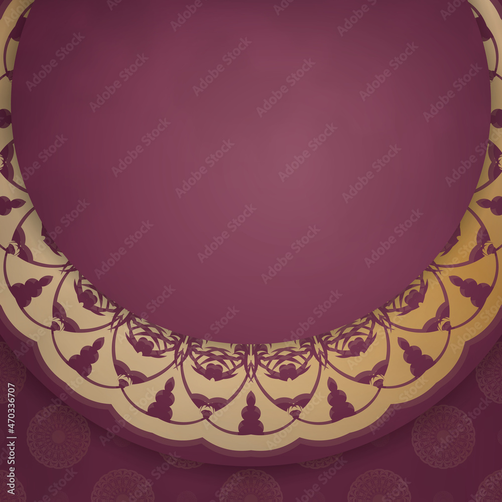 Template Congratulatory Brochure burgundy with abstract gold pattern for your brand. Template Congratulatory Brochure burgundy with abstract gold pattern for your brand.