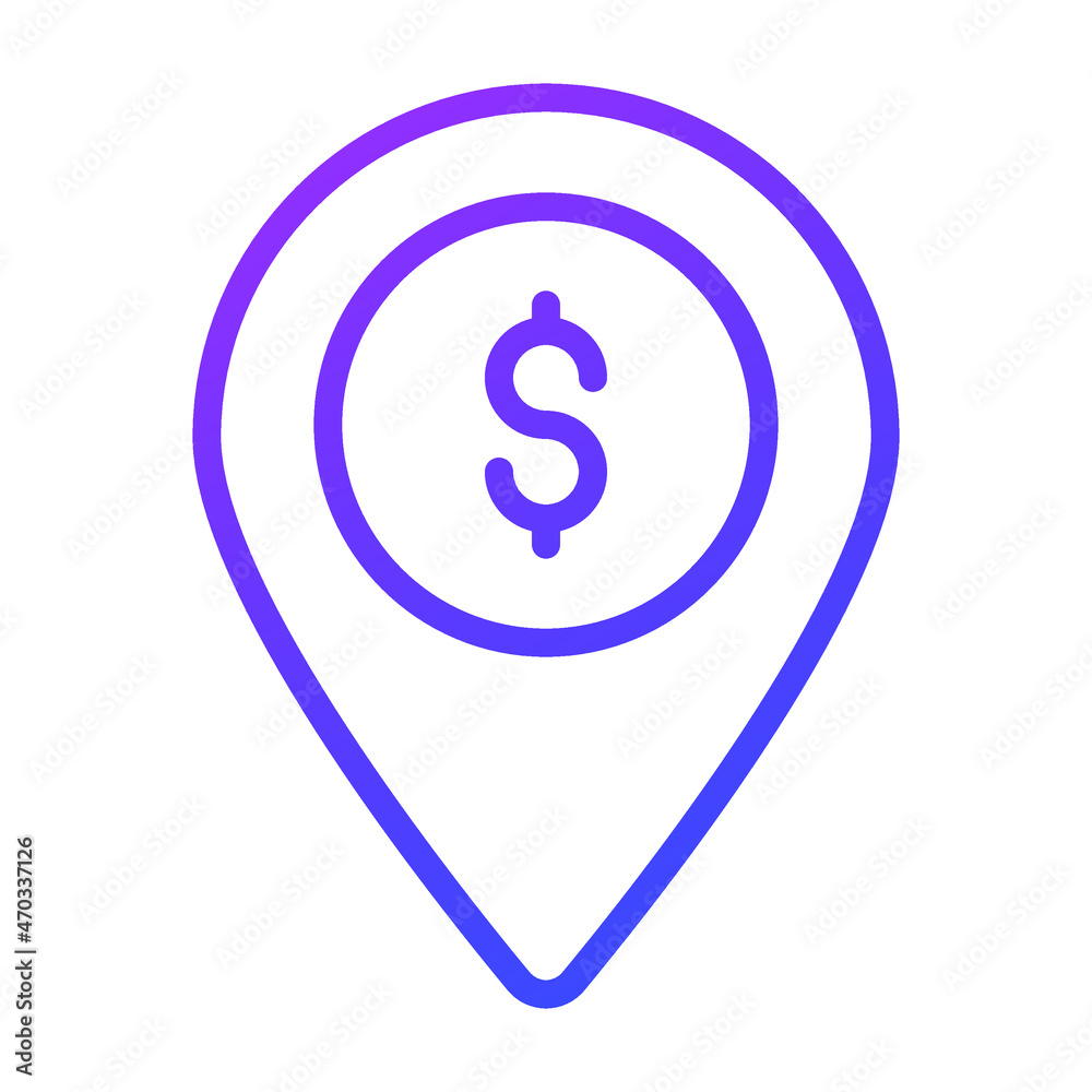 money location outline icon, business and finance icon. money location outline icon, business and finance icon.