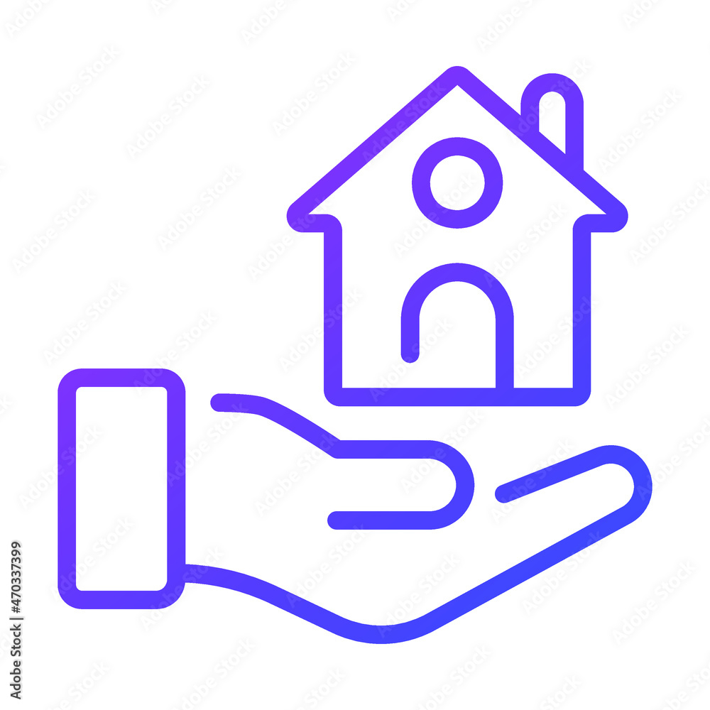 mortgage insurance outline icon, business and finance icon.