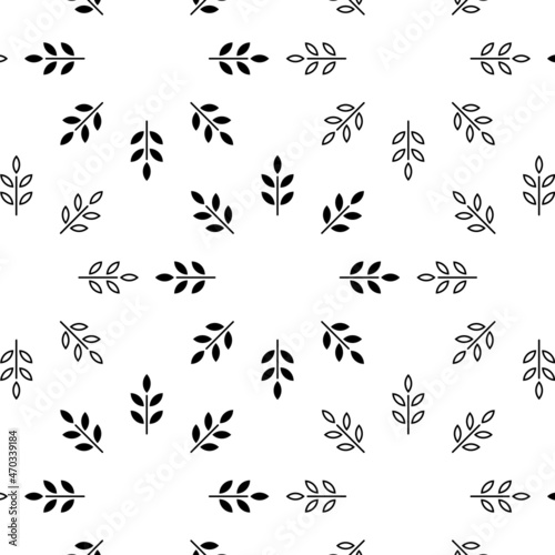 Leaf Seamless Pattern Background. White Background Design Vector Illustration