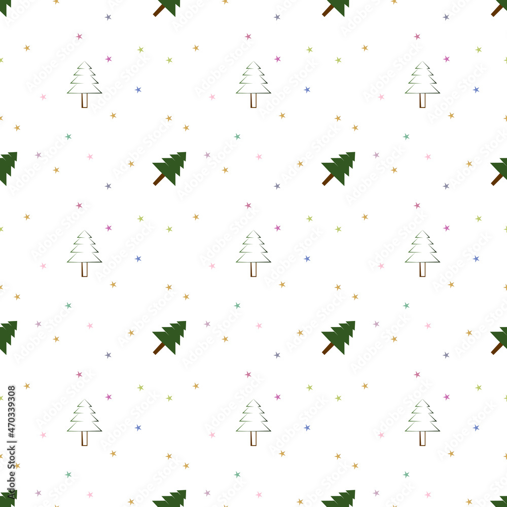 Christmas vector repeat pattern, simple Christmas theme vector repeat pattern with Christmas tree and Stars, Hand drawn vector repeat pattern for textile, gift wrapper, fabric, web backdrop . Christmas vector repeat pattern, simple Christmas theme vector repeat pattern with Christmas tree and Stars, Hand drawn vector repeat pattern for textile, gift wrapper, fabric, web backdrop .