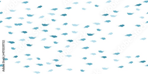 Seamless Wave Pattern, Hand drawn cute water vector background. Watercolor sea brush smears, baby paint lines design