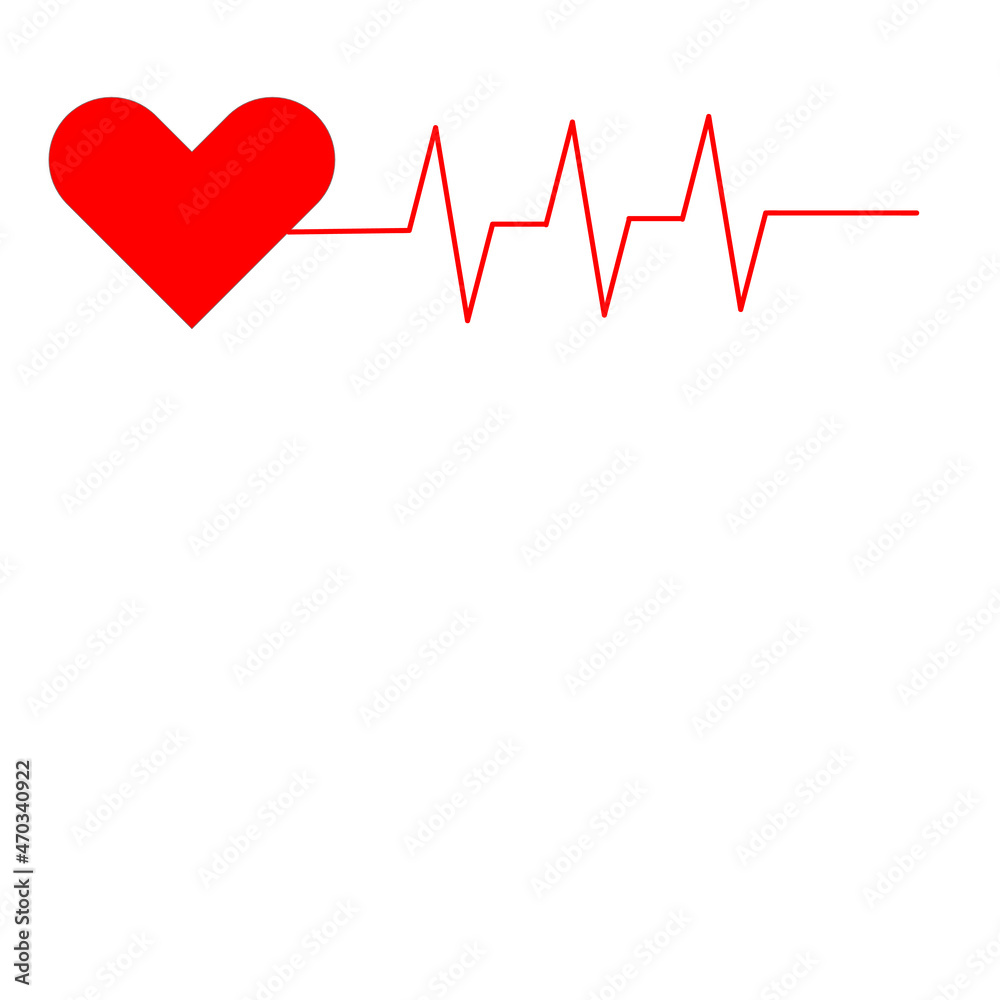 heart and heartbeat symbol on white background heart and heartbeat symbol on white background