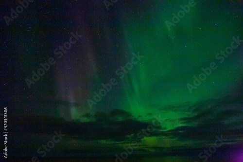 Polarlicht  Nordlicht  Aurora borealis im September auf den Lofoten