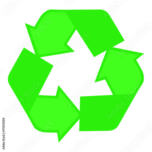 Recycle Symbol, Isolated On White Background, Vector Illustration.