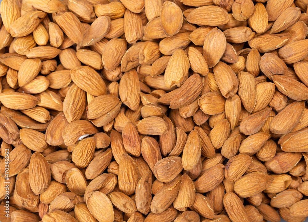 background of almonds