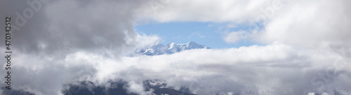 Panoramic view of Mount Illimani is the highest mountain in the Cordillera Real of western Bolivia.