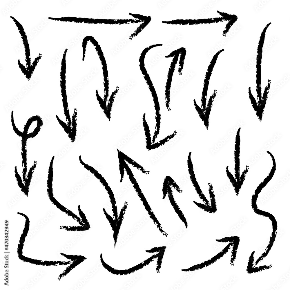 black set of arrows hand drawn black set of arrows hand drawn