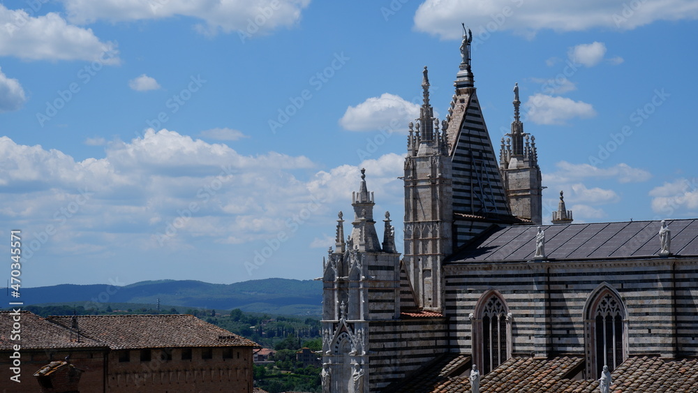 Frontal View of the Cathedral of Siena Tuscany Italy 