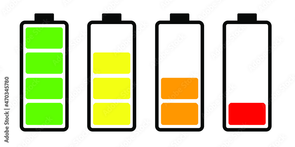 Set of capacity battery icons. Mobile phone charge level illustration sign collection in flat style. Vector
Set of capacity battery icons. Mobile phone charge level illustration sign collection in flat style. Vector
