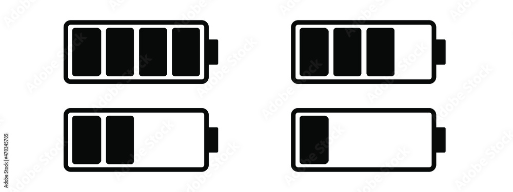 Set of capacity battery icons. Mobile phone charge level illustration sign collection in flat style. Vector
Set of capacity battery icons. Mobile phone charge level illustration sign collection in flat style. Vector