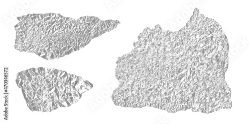 Vector illustration of silver rumpled foil texture. Graphics background for design.