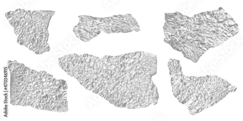 Vector illustration of silver rumpled foil texture. Graphics background for design.