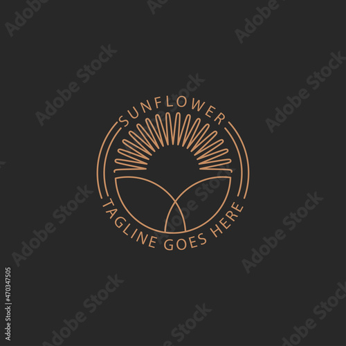 sunflower logo with unique and vintage design