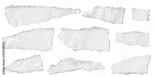 Vector illustration of torn pieces of paper. Graphics texture background for design.