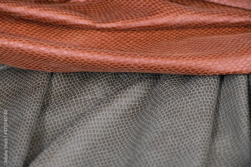 eco-leather texture. khaki leather. red skin