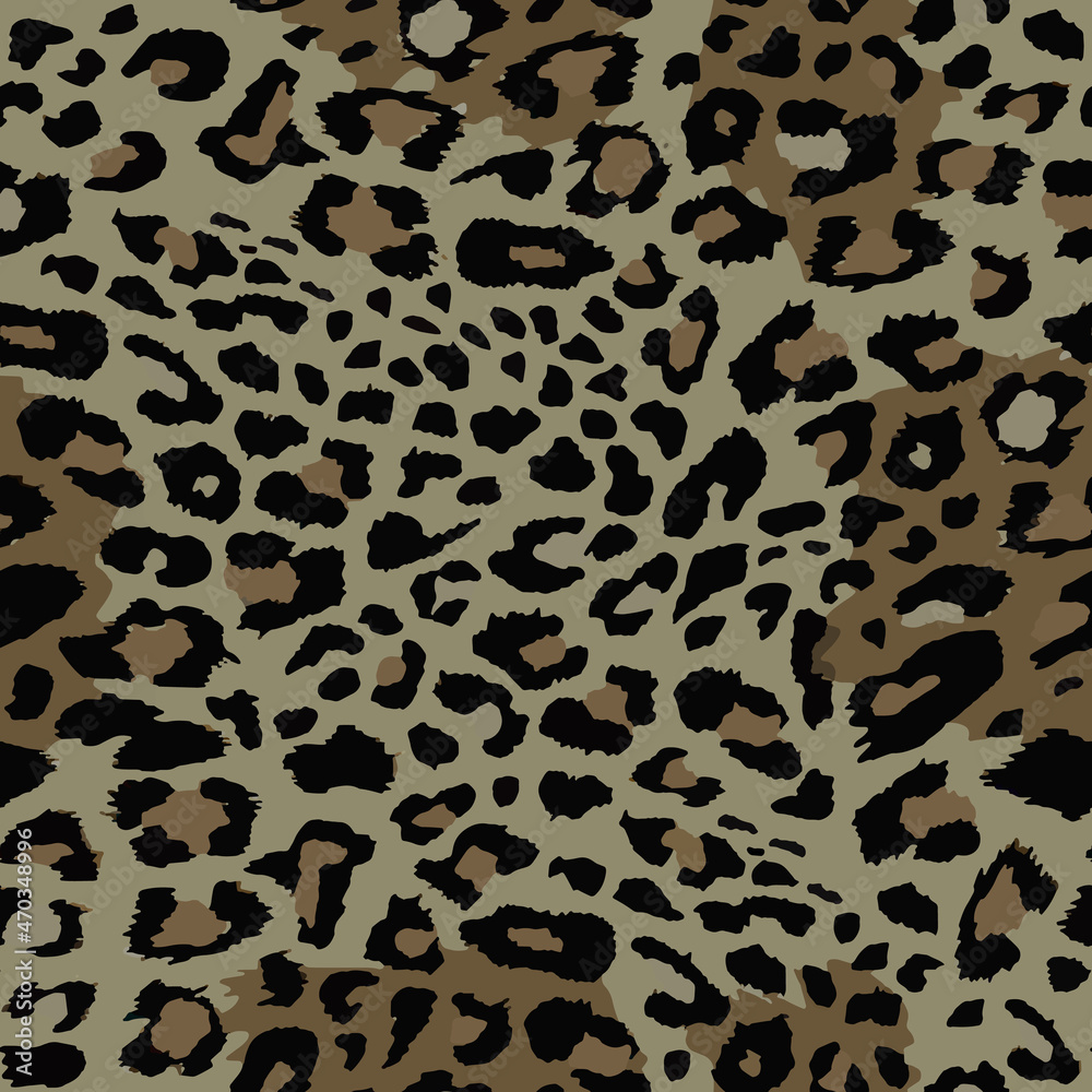 Fototapeta premium Full seamless leopard cheetah texture animal skin pattern vector. Brown design for textile fabric printing. Suitable for fashion use.