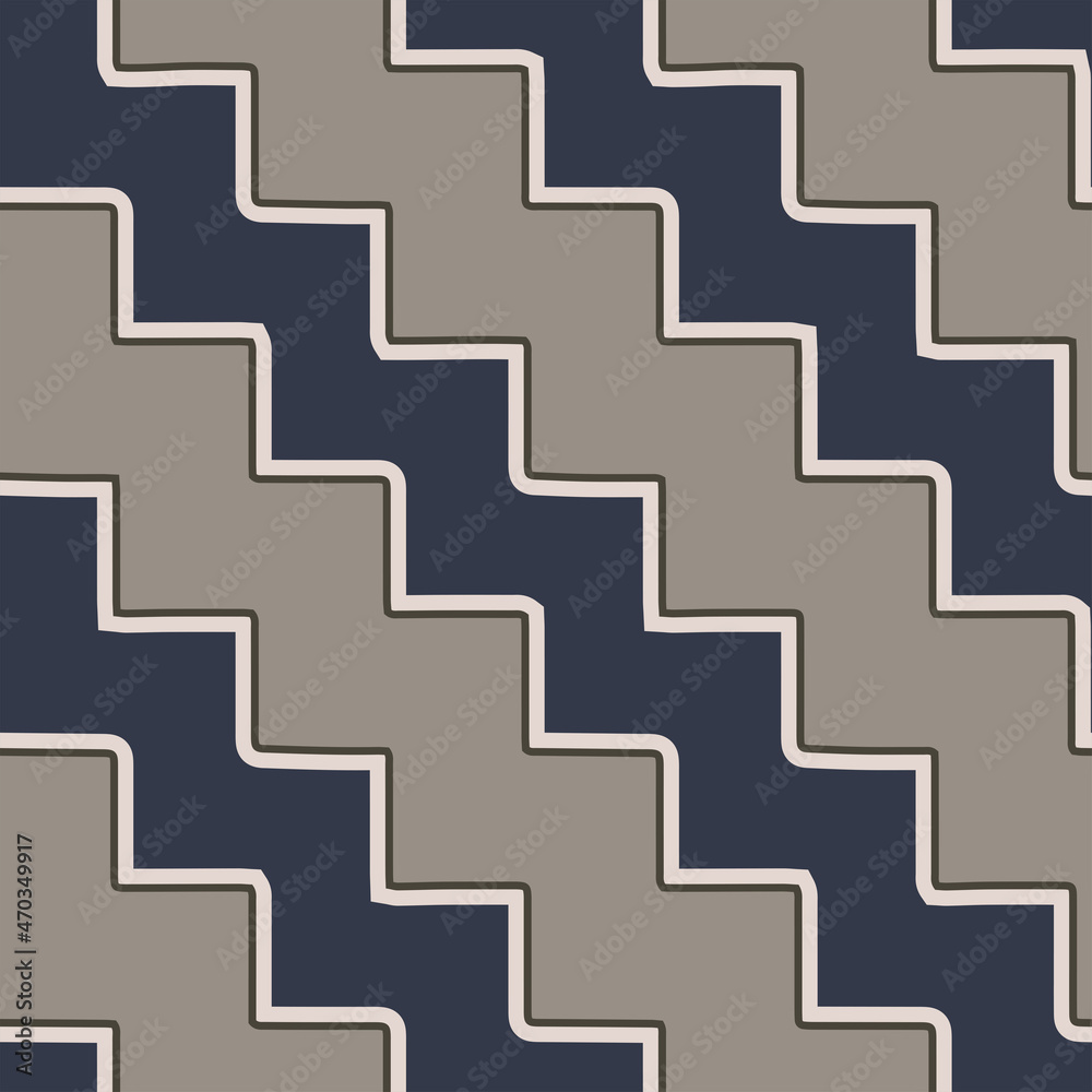 Full seamless vintage zigzag shapes pattern vector for decoration. Texture design for textile fabric print and wallpaper. For fashion and home design.