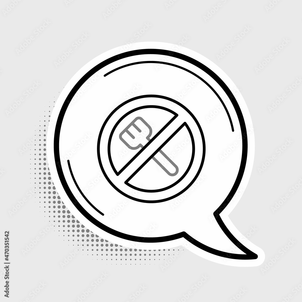 Line Ramadan fasting icon isolated on grey background. Religious fasting. Colorful outline concept. Vector Line Ramadan fasting icon isolated on grey background. Religious fasting. Colorful outline concept. Vector