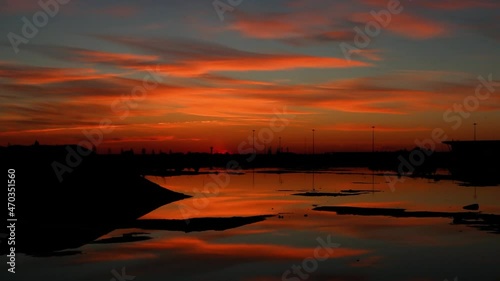 sunset over the river