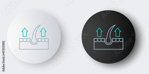 Line Human hair follicle icon isolated on grey background. Hair care treatment. Colorful outline concept. Vector