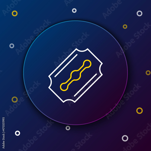 Line Blade razor icon isolated on blue background. Colorful outline concept. Vector