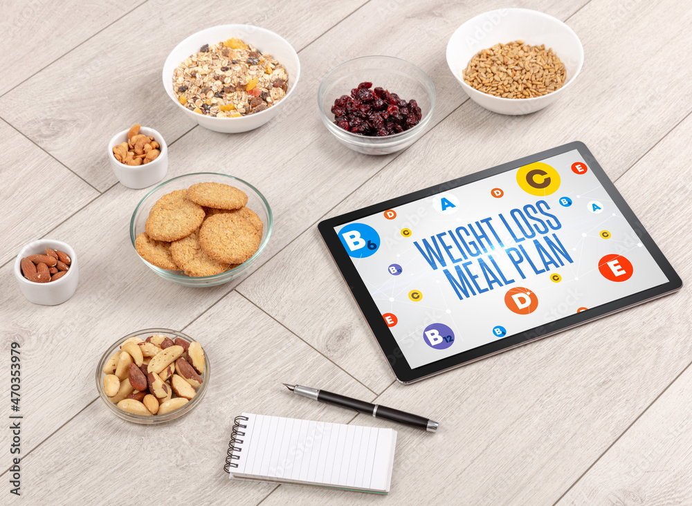 Healthy Tablet Pc compostion concept Healthy Tablet Pc compostion concept