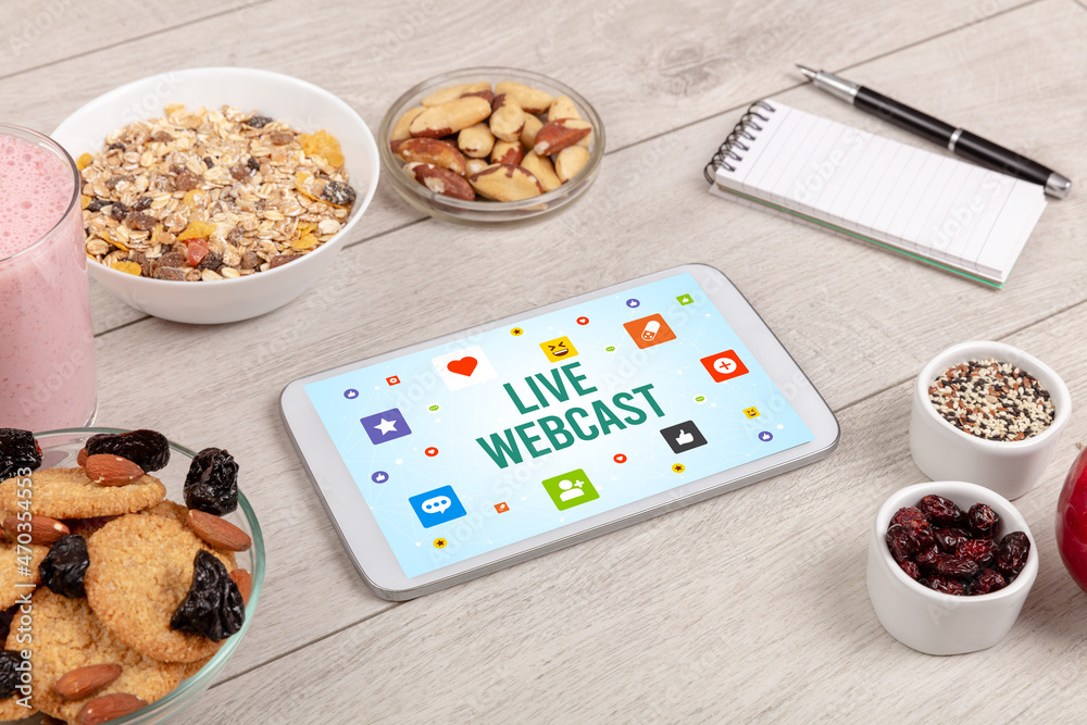 Healthy Tablet Pc compostion, social networking concept Healthy Tablet Pc compostion, social networking concept