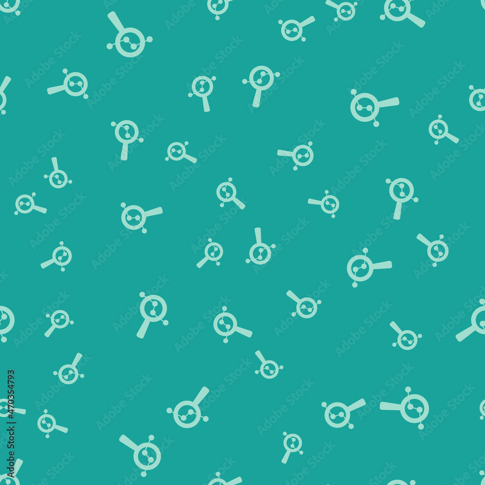 Green Magnifying glass and data analysis icon isolated seamless pattern on green background. Search sign. Vector Green Magnifying glass and data analysis icon isolated seamless pattern on green background. Search sign. Vector