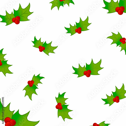 Christmas pattern. Christmas vector. Sprig of mistletoe