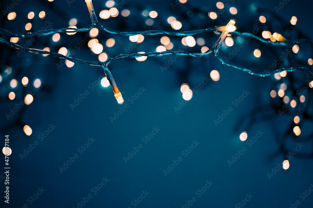 colorful christmas lights holiday background - obrazy, fototapety, plakaty 