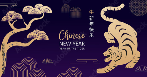 Carta da parati Chinese new year 2022 year of the tiger - Chinese zodiac symbol, Lunar new year