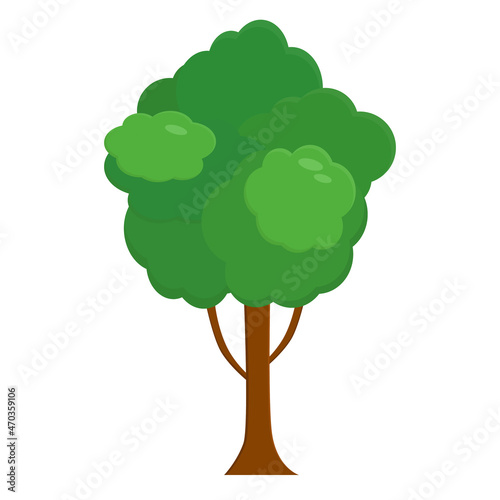 Flat style tree. Simple silhouettes of plants