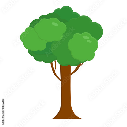  tree flat style. Simple silhouettes of plants