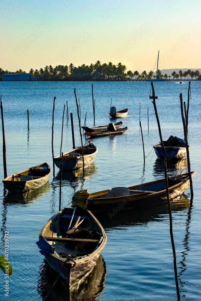 boat at sunset