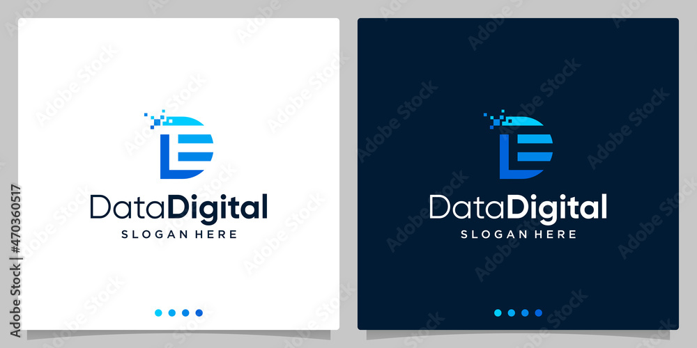 Digital logo icon. Letter D, E, DE, vector element. Design template logo. Premium Vector Digital logo icon. Letter D, E, DE, vector element. Design template logo. Premium Vector