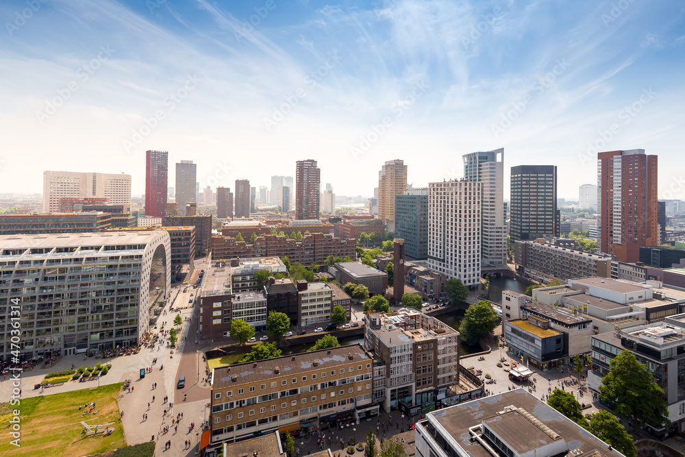 Naklejka premium City center of Rotterdam, Netherlands