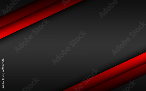 Abstact red line background. Overlap layers on black background with free space for your design