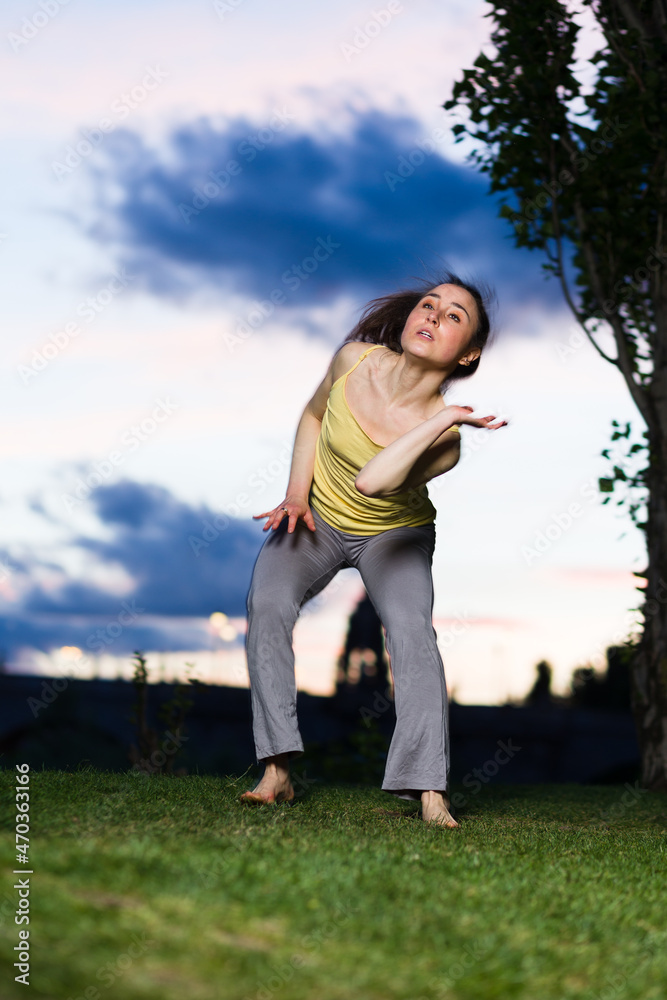 ballet ballerina dancer motion in happy joyful Rhythm . Hispanic woman healthy life outdoors ballet ballerina dancer motion in happy joyful Rhythm . Hispanic woman healthy life outdoors