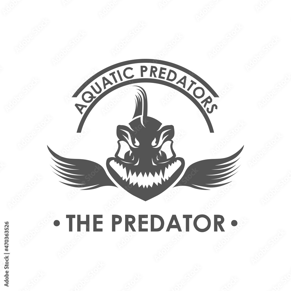 The Predator Sea Fish Vector Logo Design
