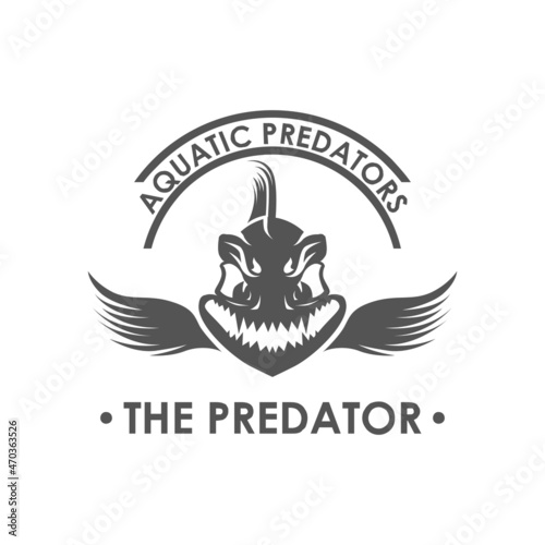 The Predator Sea Fish Vector Logo Design