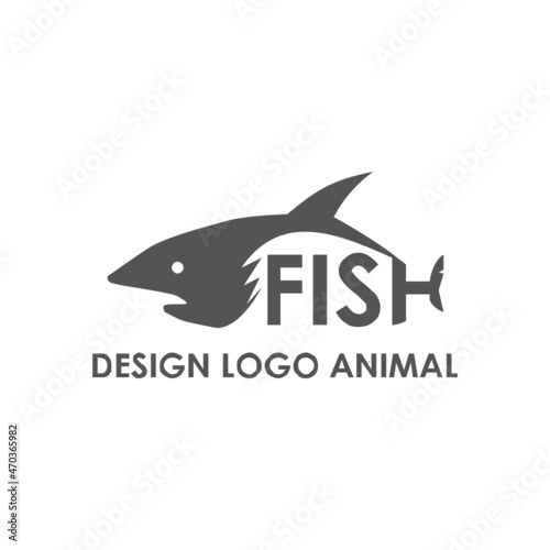 sea Animals Vector Logo Design Fish