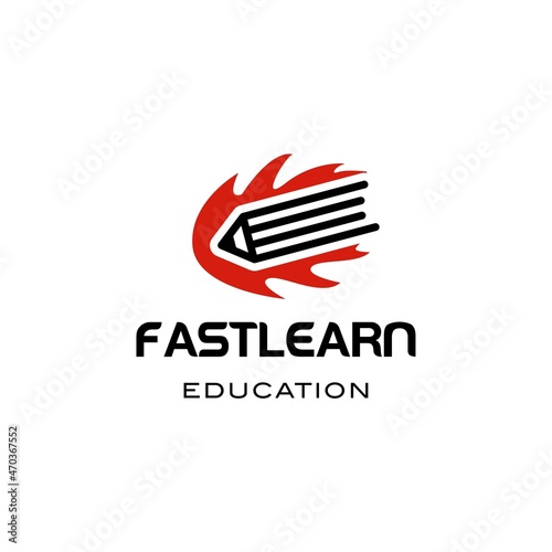 fast learn education logo icon vector template