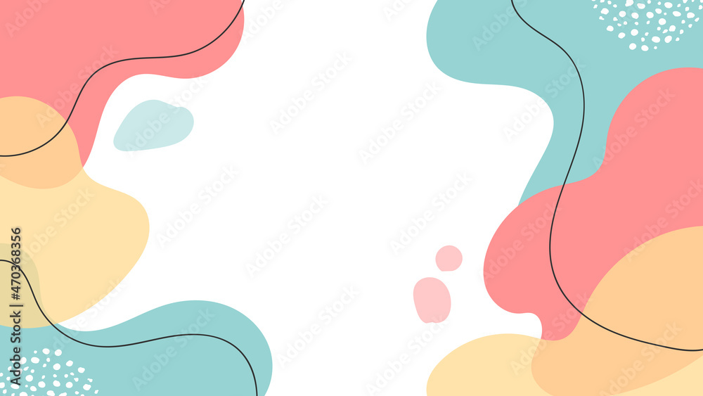 Abstract backgrounds with organic shapes and hand draw line in pastel colors. Modern design template with space for text. Minimal stylish cover for branding design. Vector illustration