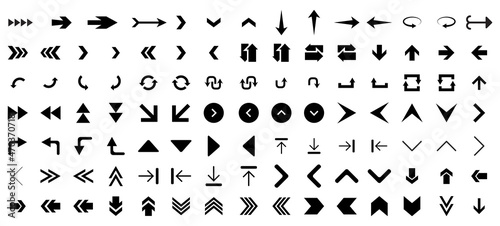 Arrow icons set. Arrow collection. Simple arrow big set. Vector illustration of arrow icons set.