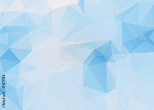 Low poly abstract blue background consisting of triangles. Vector art.